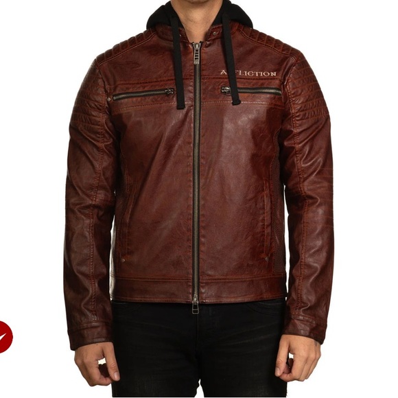 Affliction Code of Honor Jacket NWT Vegan Leather Embroidered Back Zip Up - Picture 7 of 15